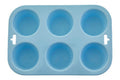 Orsina Silicone Muffin Mould – 6 Cup Non-Stick Baking Tray, Pastel Blue