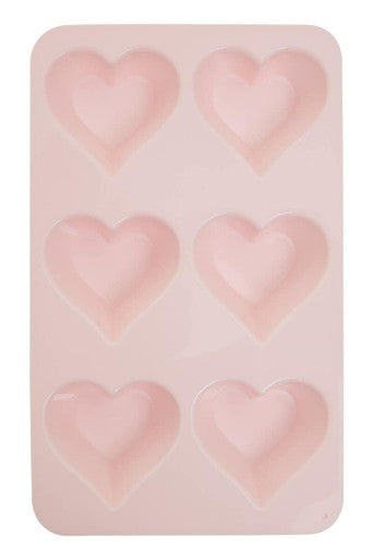 Orsina Heart Shaped Silicone Cake Mould – 6 Cup Non-Stick Pastel Pink
