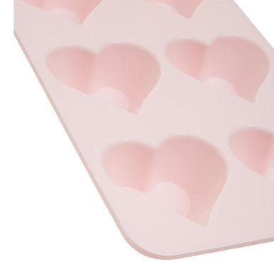Orsina Heart Shaped Silicone Cake Mould – 6 Cup Non-Stick Pastel Pink