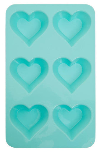 Orsina Heart Shape Cake Mould – 6 Cup Non-Stick Silicone, Pastel Green