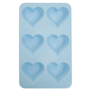 Orsina Zing Heart Shape Cake Mould – 6 Cavity Non-Stick Silicone, Blue