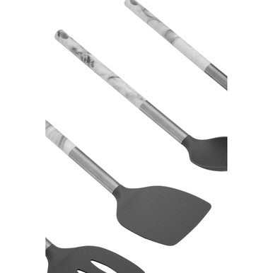 Orsina Tyri 6-Piece Kitchen Utensil Set with Marble-Effect Handles