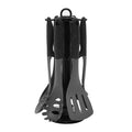 Orsina Tyri 6 Piece Kitchen Utensil Set with Stand | Silicone & Grey