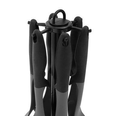 Orsina Tyri 6 Piece Kitchen Utensil Set with Stand | Silicone & Grey