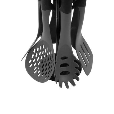 Orsina Tyri 6 Piece Kitchen Utensil Set with Stand | Silicone & Grey
