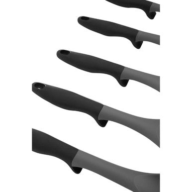 Orsina Tyri 6 Piece Kitchen Utensil Set with Stand | Silicone & Grey