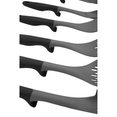 Orsina Tyri 6 Piece Kitchen Utensil Set with Stand | Silicone & Grey