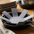 Orsina Pan Protectors – Set of 3 Grey Felt Stacking Pads for Cookware