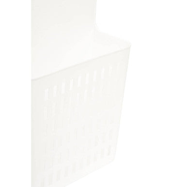 Orsina White Hangable Organiser Basket | Lidded Plastic Wall Storage