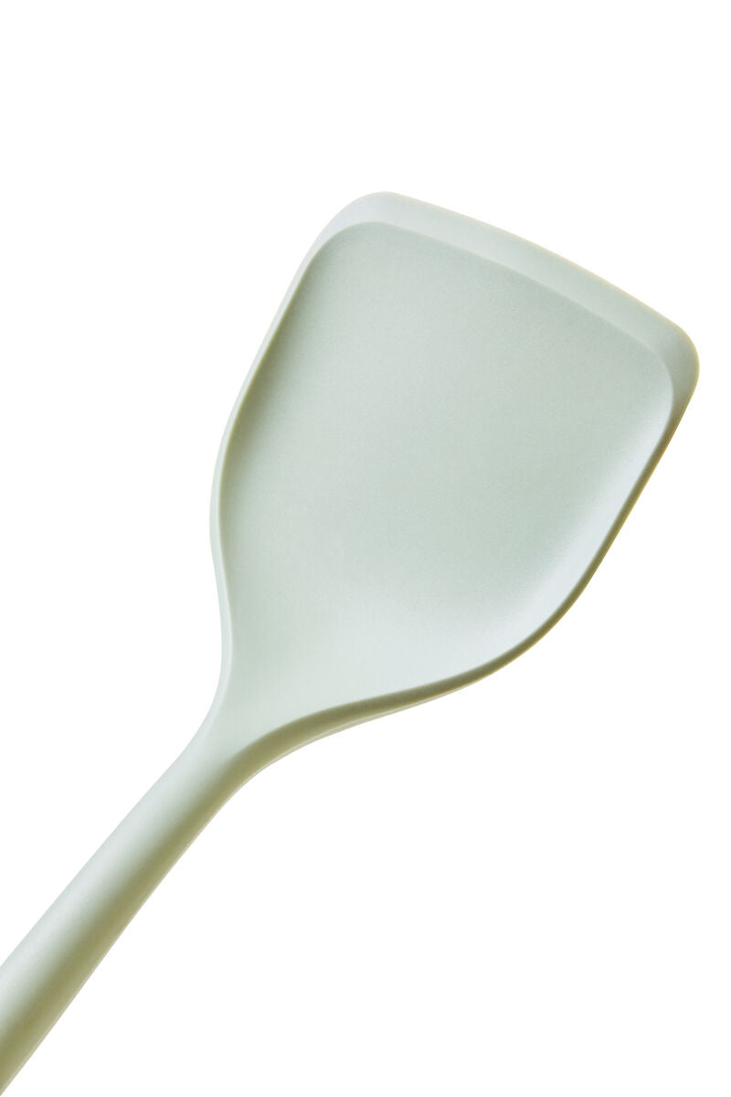 Orsina Nova Silicone Turner Spatula with Round Wood Handle, Sage Green