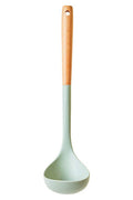 Orsina Nova Silicone Soup Ladle with Round Wood Handle – Sage Green