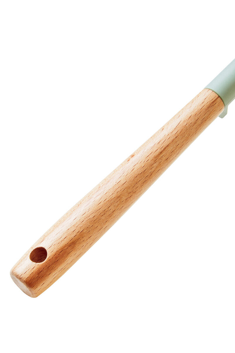 Orsina Nova Sage Green Silicone Slotted Turner with Wood Handle