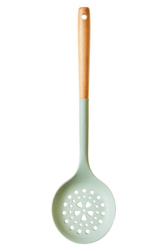 Orsina Nova Silicone Skimmer – Sage Green with Round Wood Handle