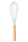 Orsina Nova Silicone Whisk – Sage Green with Round Wooden Handle