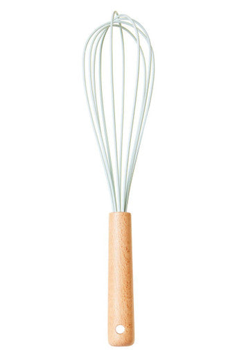 Orsina Nova Silicone Whisk – Sage Green with Round Wooden Handle