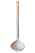 Orsina Nova Silicone Soup Ladle with Wood Handle - Stone Grey