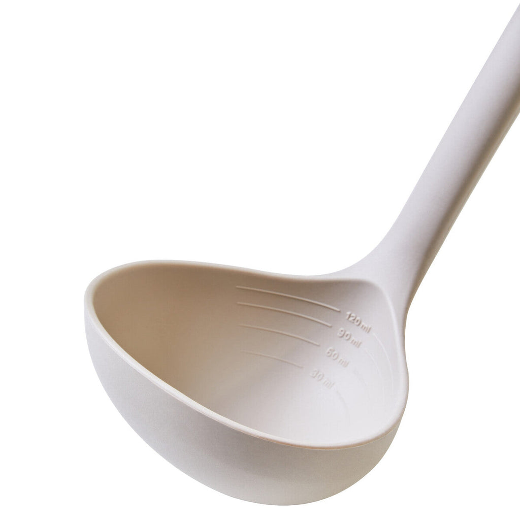 Orsina Nova Silicone Soup Ladle with Wood Handle - Stone Grey