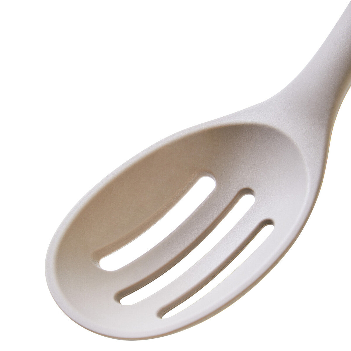 Orsina Nova Slotted Spoon – Stone Grey Silicone with Wooden Handle