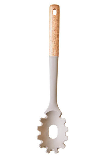 Orsina Nova Silicone Spaghetti Spoon with Wooden Handle – Stone Grey