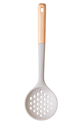 Orsina Nova Silicone Skimmer - Stone Grey with Flat Wood Handle