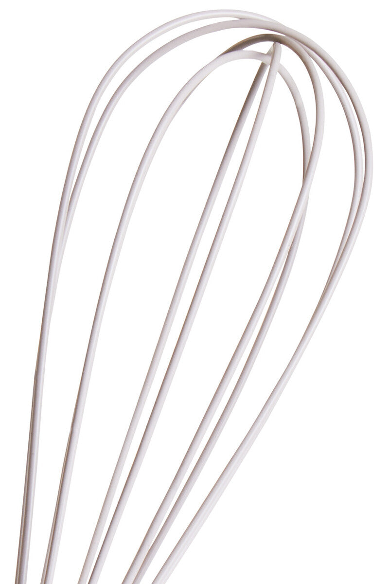 Orsina Silicone Whisk – Stone Grey Non-Stick Head with Wood Handle