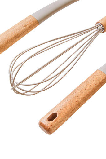 Orsina Nova 3-Piece Silicone Kitchen Tool Set with Wooden Handles