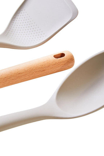 Orsina Nova 3-Piece Silicone Kitchen Tool Set with Wooden Handles