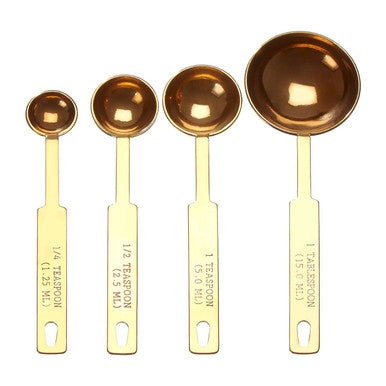 Orsina Alchemist Gold Finish Stainless Steel Measuring Spoons - Set of 4