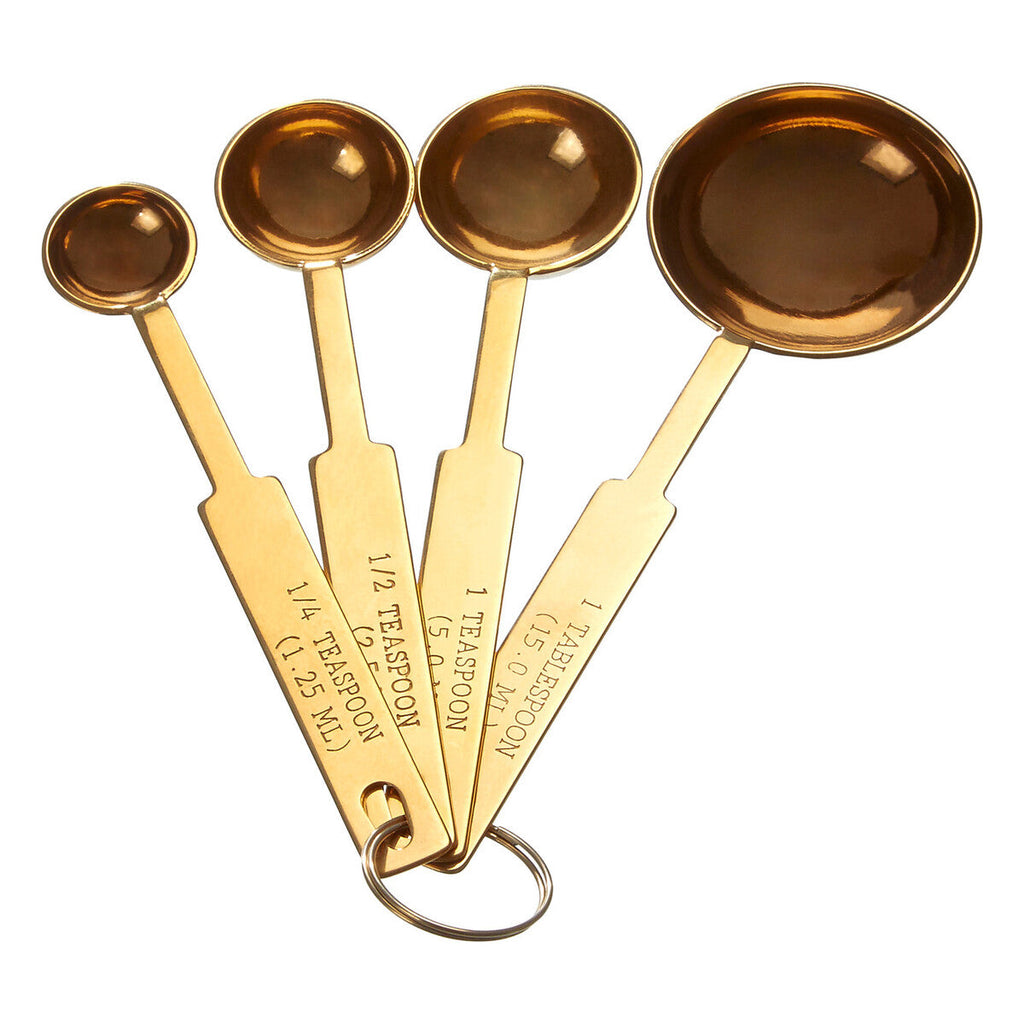 Orsina Alchemist Gold Finish Stainless Steel Measuring Spoons - Set of 4