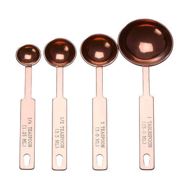 Orsina Rose Gold Measuring Spoons – Stainless Steel Kitchen Set