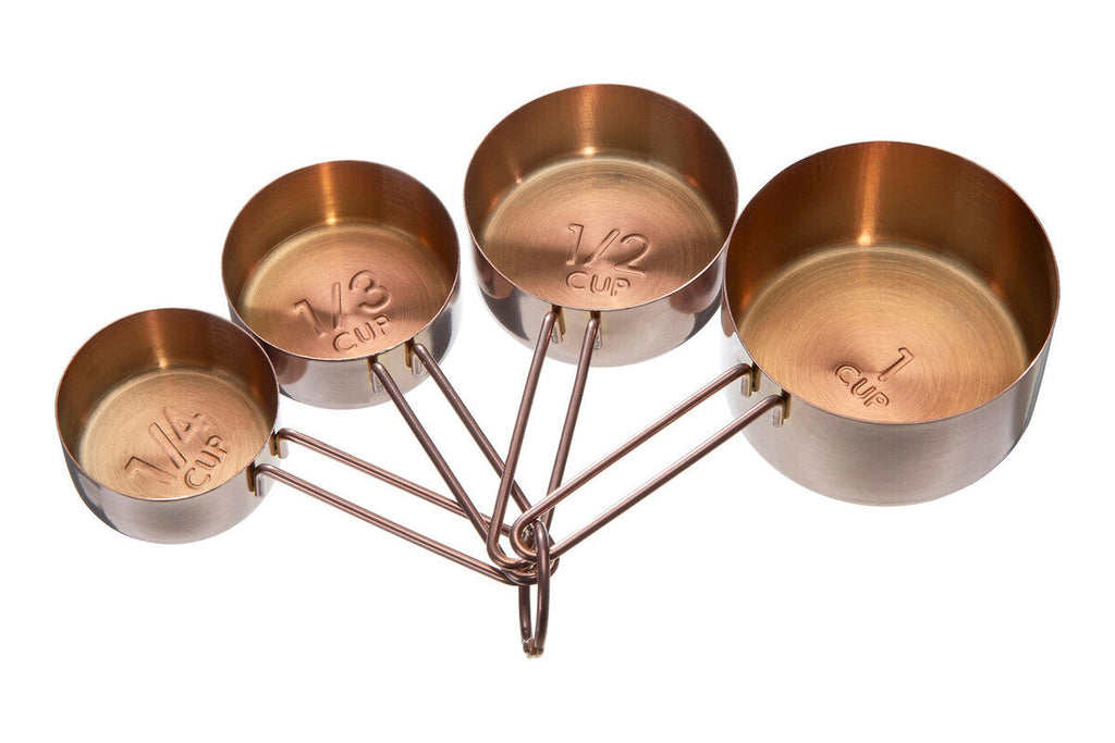 Orsina Rose Gold Measuring Cups – Set of 4 Stainless Steel Baking Tools