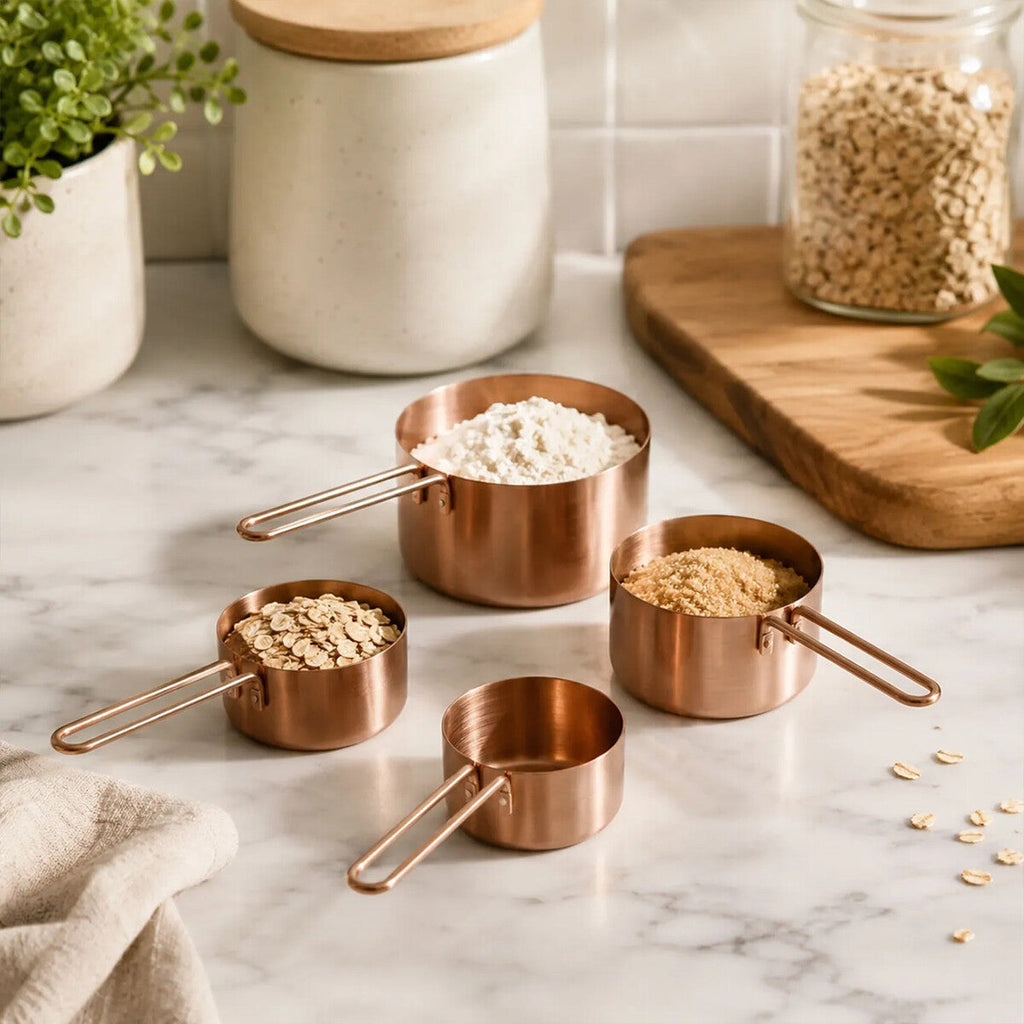 Orsina Rose Gold Measuring Cups – Set of 4 Stainless Steel Baking Tools