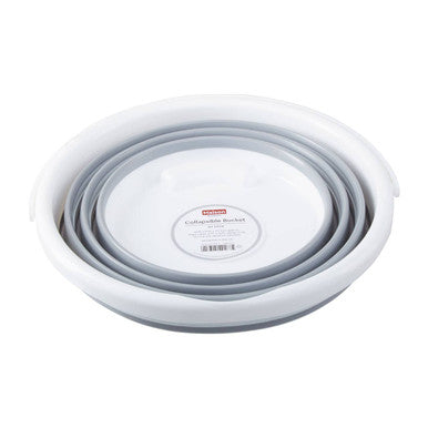 Orsina Averill Collapsible Bucket – Grey & White Space Saving Handle
