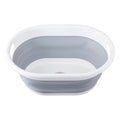 Orsina Averill Collapsible Laundry Basket – Grey & White Oval Design