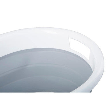 Orsina Averill Collapsible Laundry Basket – Grey & White Oval Design