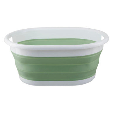 Orsina Collapsible Laundry Basket – Oval Space Saving Hamper, Green