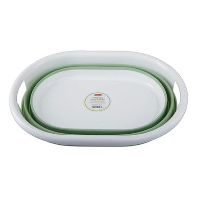 Orsina Collapsible Laundry Basket – Oval Space Saving Hamper, Green