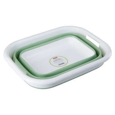 Orsina Collapsible Laundry Basket – Green & White Foldable Hamper