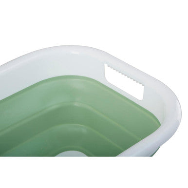 Orsina Collapsible Laundry Basket – Green & White Foldable Hamper