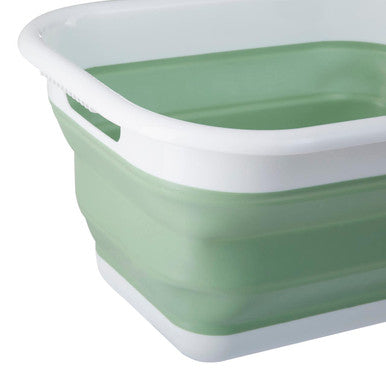 Orsina Collapsible Laundry Basket – Green & White Foldable Hamper