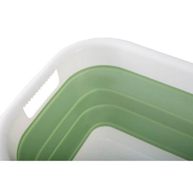 Orsina Collapsible Laundry Basket – Green & White Foldable Hamper