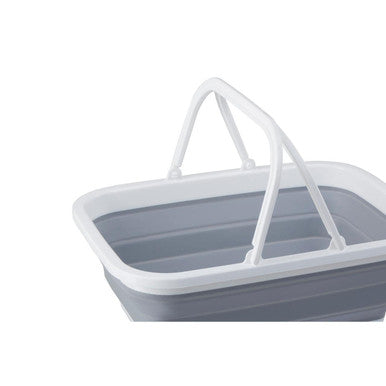 Orsina Averill Collapsible Storage Basket with Handles | Grey & White