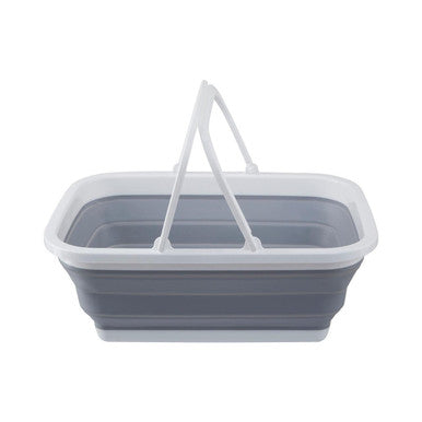 Orsina Averill Collapsible Storage Basket with Handles | Grey & White