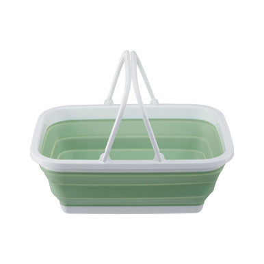 Orsina Averill Collapsible Laundry Basket – Space-Saving Green & White