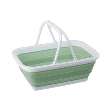 Orsina Averill Collapsible Laundry Basket – Space-Saving Green & White