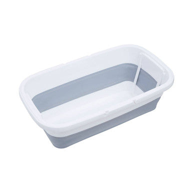Orsina Averill Collapsible Storage Basket with Handles - White & Grey