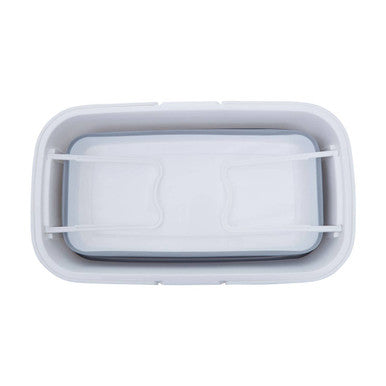 Orsina Averill Collapsible Storage Basket with Handles - White & Grey