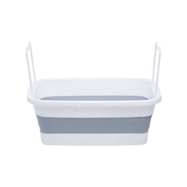 Orsina Averill Collapsible Storage Basket with Handles - White & Grey