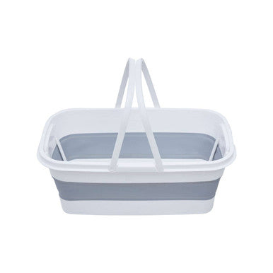 Orsina Averill Collapsible Storage Basket with Handles - White & Grey