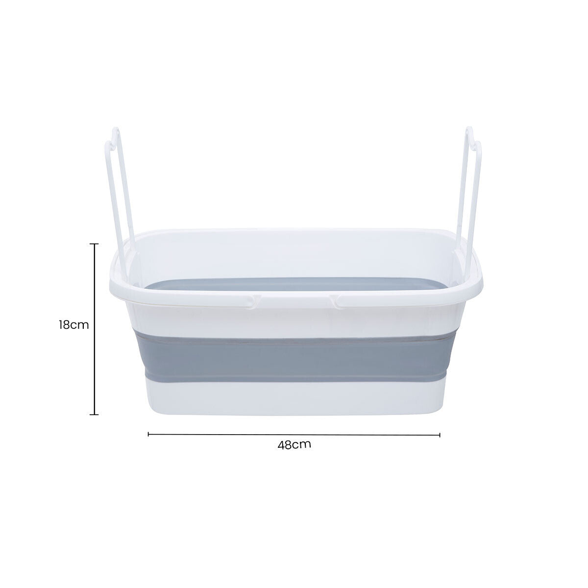 Orsina Averill Collapsible Storage Basket with Handles - White & Grey